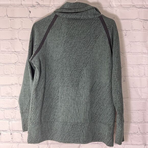 Kirkland Signature Jacquard Mockneck Cozy Pullover Women's M Green/Teal - Picture 7 of 12